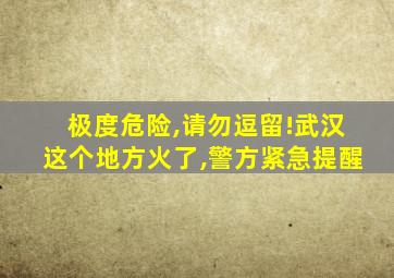 极度危险,请勿逗留!武汉这个地方火了,警方紧急提醒